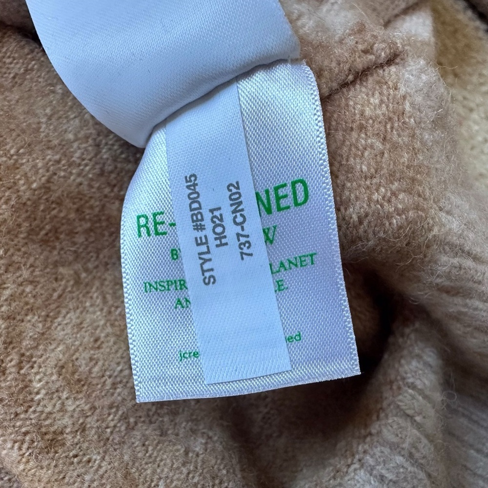 J.Crew Womens XL Oversized Alpaca Wool Turtleneck Sweater Stripe Neutral Cozy - Picture 13 of 15